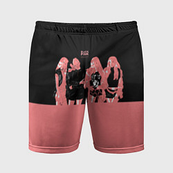 Мужские спортивные шорты BLACK PINK на черно-розовом