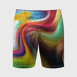 Шорты спортивные мужские Rainbow waves, цвет: 3D-принт