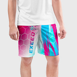 Шорты спортивные мужские Exeed neon gradient style: по-вертикали, цвет: 3D-принт — фото 2