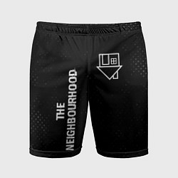 Мужские спортивные шорты The Neighbourhood glitch на темном фоне: надпись,
