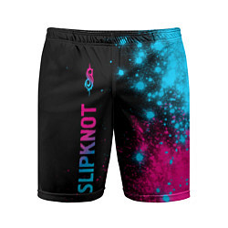 Шорты спортивные мужские Slipknot - neon gradient: по-вертикали, цвет: 3D-принт