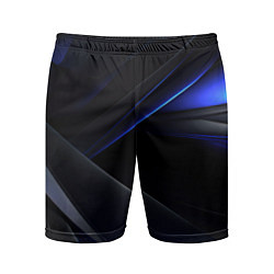 Шорты спортивные мужские Black blue background, цвет: 3D-принт