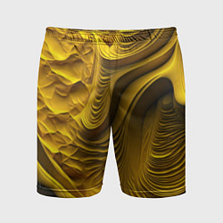 Шорты спортивные мужские Объемная желтая текстура, цвет: 3D-принт