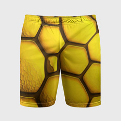 Шорты спортивные мужские Желтые объемные плиты, цвет: 3D-принт