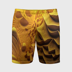 Мужские спортивные шорты Желтая объемная абстракция