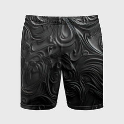 Мужские спортивные шорты Черная текстура из кожи с узорами
