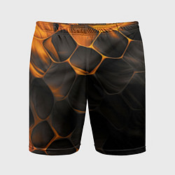 Шорты спортивные мужские Оранжевые плиты паттерн, цвет: 3D-принт