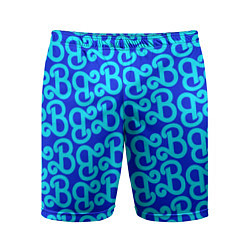 Мужские спортивные шорты Логотип Барби - синий паттерн