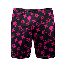 Шорты спортивные мужские Барби паттерн черно-розовый, цвет: 3D-принт