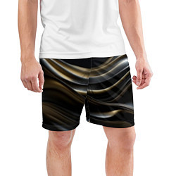 Шорты спортивные мужские Чёрно-золотой градиент, цвет: 3D-принт — фото 2