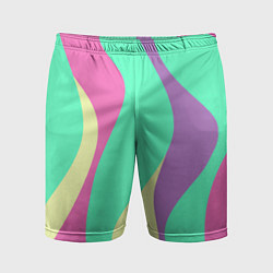 Мужские спортивные шорты Полосатая цветная абстракция