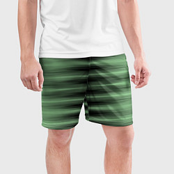 Шорты спортивные мужские Зеленый полосатый градиент, цвет: 3D-принт — фото 2