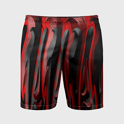 Шорты спортивные мужские Пластик красно-черный, цвет: 3D-принт