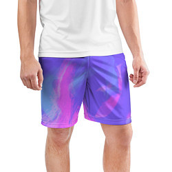 Шорты спортивные мужские Сиреневая абстракция, цвет: 3D-принт — фото 2