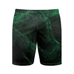 Мужские спортивные шорты Темно зеленая абстракция