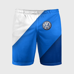 Шорты спортивные мужские Volkswagen - голубые линии, цвет: 3D-принт
