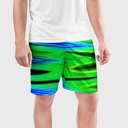 Шорты спортивные мужские Green blut geometry, цвет: 3D-принт — фото 2