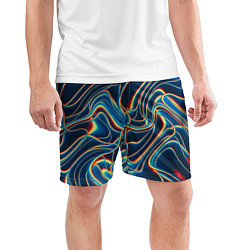 Шорты спортивные мужские Abstract waves, цвет: 3D-принт — фото 2