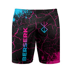 Шорты спортивные мужские Berserk - neon gradient: надпись, символ, цвет: 3D-принт