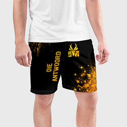 Шорты спортивные мужские Die Antwoord - gold gradient: надпись, символ, цвет: 3D-принт — фото 2