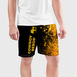 Шорты спортивные мужские Cowboy Bebop - gold gradient: по-вертикали, цвет: 3D-принт — фото 2