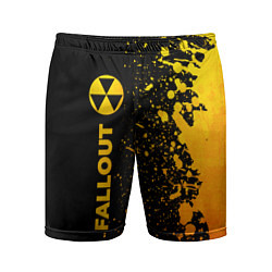 Мужские спортивные шорты Fallout - gold gradient: по-вертикали