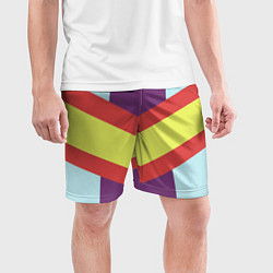 Шорты спортивные мужские Винтажный цвет 60 годов, цвет: 3D-принт — фото 2