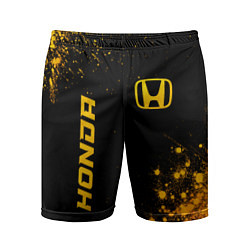 Шорты спортивные мужские Honda - gold gradient: надпись, символ, цвет: 3D-принт