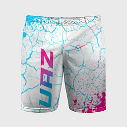 Шорты спортивные мужские UAZ neon gradient style вертикально, цвет: 3D-принт