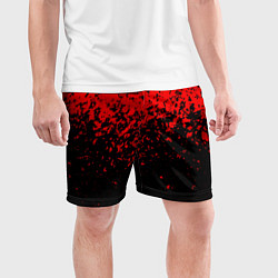 Шорты спортивные мужские Красно-чёрный переход, цвет: 3D-принт — фото 2