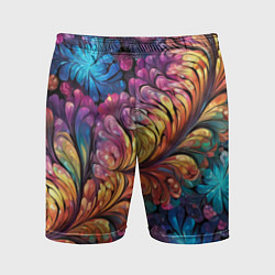 Мужские спортивные шорты Витиеватый разноцветный абстрактный узор