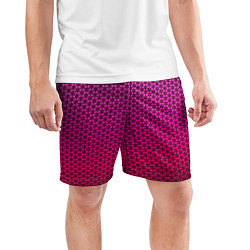 Шорты спортивные мужские Градиент розовый с рисунком, цвет: 3D-принт — фото 2