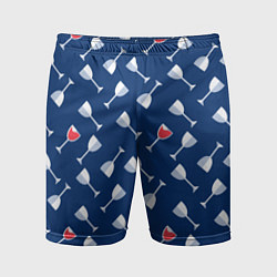 Шорты спортивные мужские Бокальчик винишка, цвет: 3D-принт