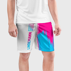 Шорты спортивные мужские Lindemann neon gradient style по-вертикали, цвет: 3D-принт — фото 2