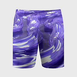 Шорты спортивные мужские Фиолетовая вязкая абстракция, цвет: 3D-принт