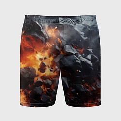 Шорты спортивные мужские Взрыв камней и плит, цвет: 3D-принт