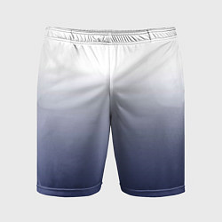 Шорты спортивные мужские Туманный градиент бело-синий, цвет: 3D-принт