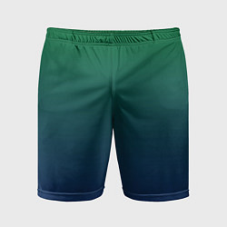 Мужские спортивные шорты Темно-зеленый и синий градиент