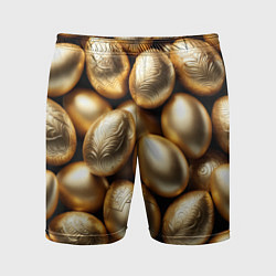 Шорты спортивные мужские Золотые Пасхальные яйца, цвет: 3D-принт
