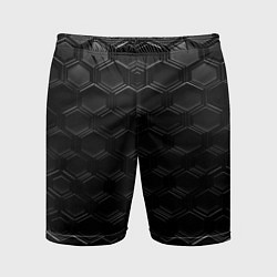 Мужские спортивные шорты Чёрные текстуры соты