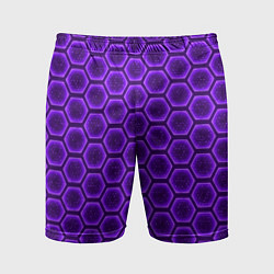 Шорты спортивные мужские Энергетический щит - фиолетовый, цвет: 3D-принт