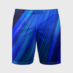 Шорты спортивные мужские Неоновые синии линии, цвет: 3D-принт