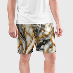 Шорты спортивные мужские Мрамор - текстура, цвет: 3D-принт — фото 2