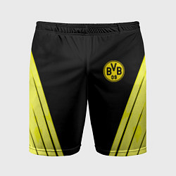 Шорты спортивные мужские Borussia geometry yellow, цвет: 3D-принт