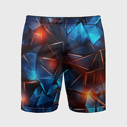 Шорты спортивные мужские Синие и красные осколки стекла, цвет: 3D-принт