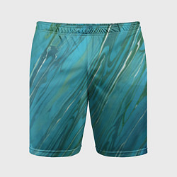 Мужские спортивные шорты Жидкая текстура оттенков морской волны