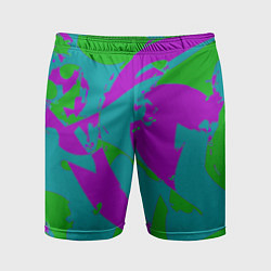 Шорты спортивные мужские Бирюзово-зелёная абстракция, цвет: 3D-принт