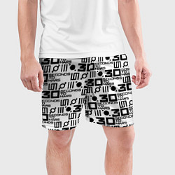 Шорты спортивные мужские Thirty Seconds to Mars pattern rock, цвет: 3D-принт — фото 2