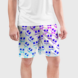 Шорты спортивные мужские Marshmello pattern neon, цвет: 3D-принт — фото 2