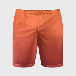 Шорты спортивные мужские Градиент оранжево-розовый, цвет: 3D-принт